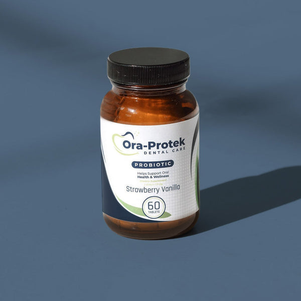 Ora-Protek oral probiotic lozenges for gum health and fresh breath strawberry vanilla