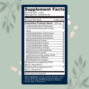 Ora-Protek oral probiotic lozenges — back label and directions